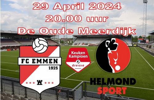 FC Emmen houdt zicht op play-offs na winst op Helmond Sport